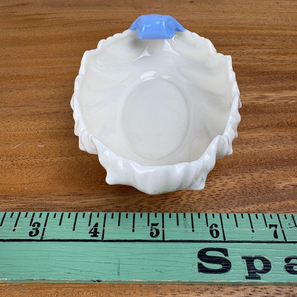 Vintage Lenox Leaf Dish Blue Scroll Handle Porcelain Candy‎ Dish USA - Picture 5 of 6